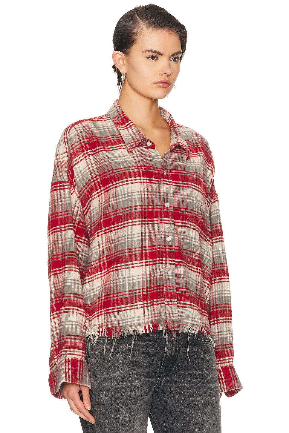 Drop Neck Cropped Shirt
