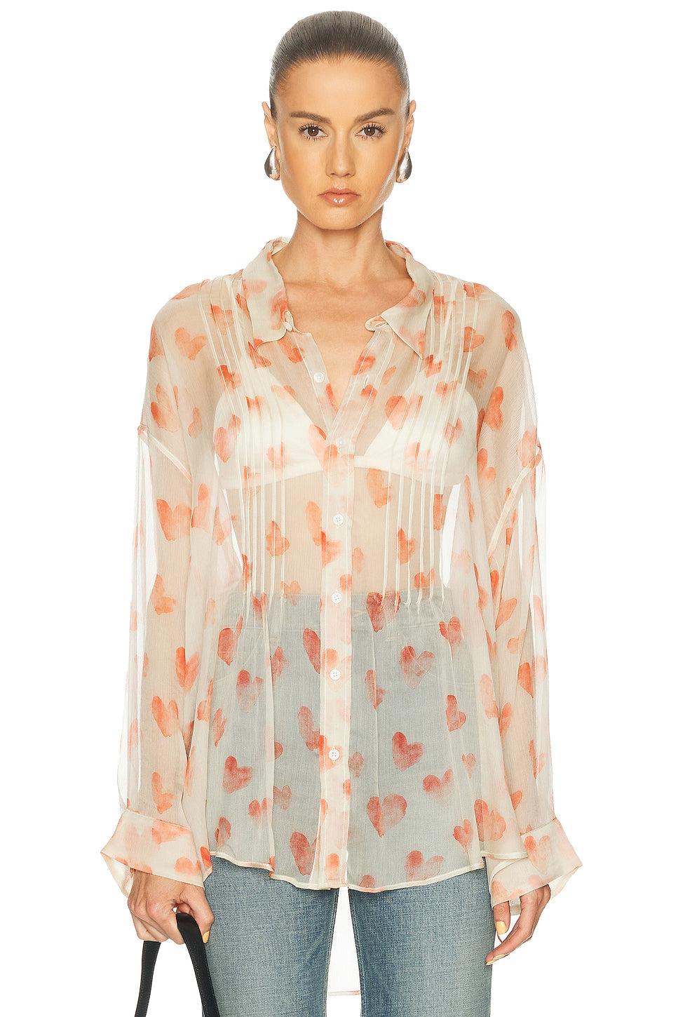 Pintuck Drop Neck Shirt