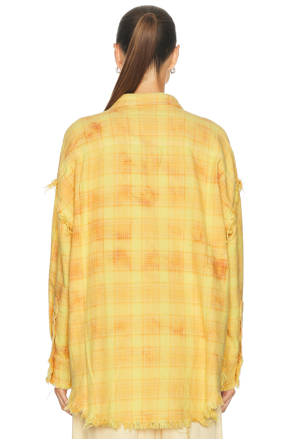 Shredded Seam Drop Neck Shirt