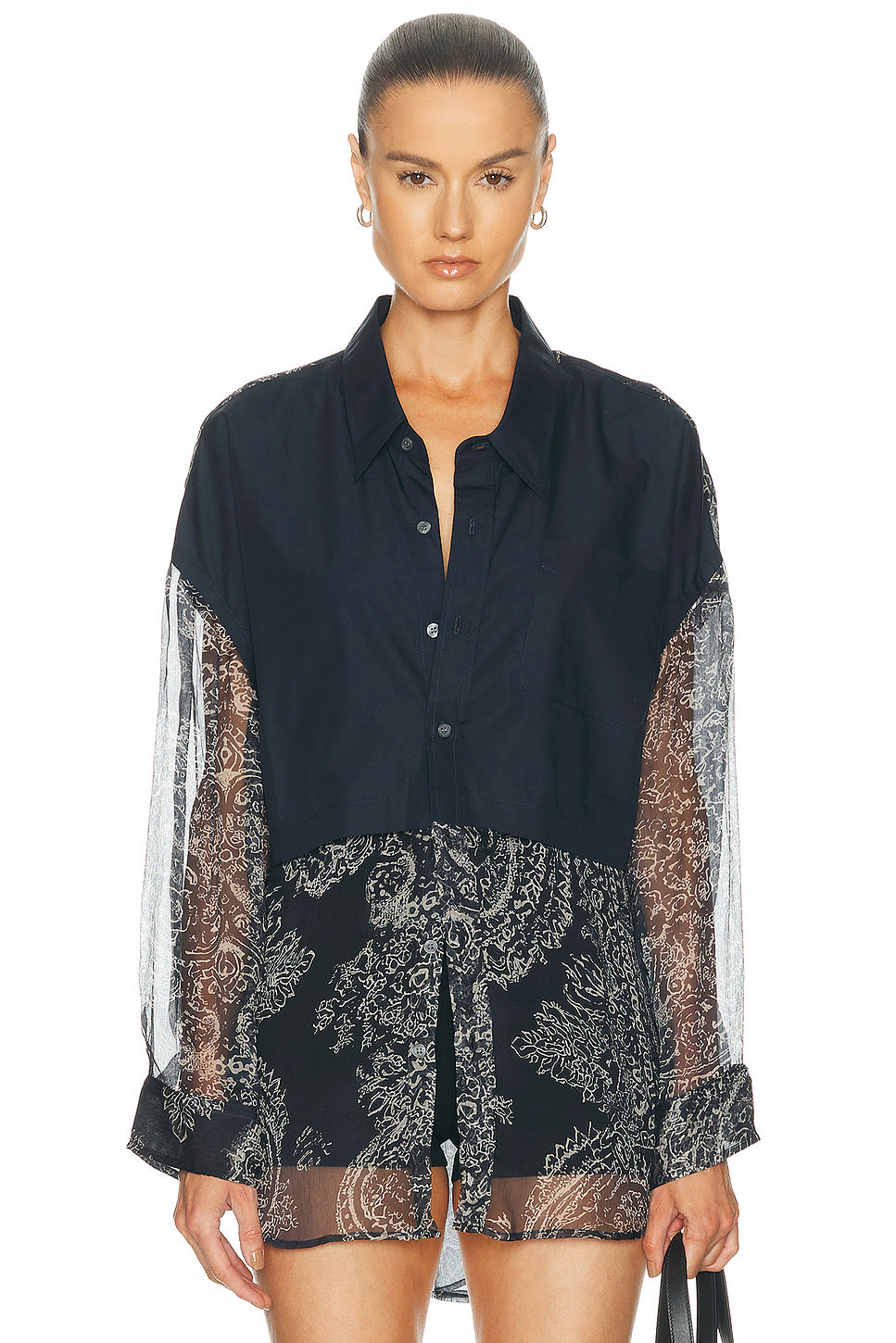 Overlay Drop Neck Shirt