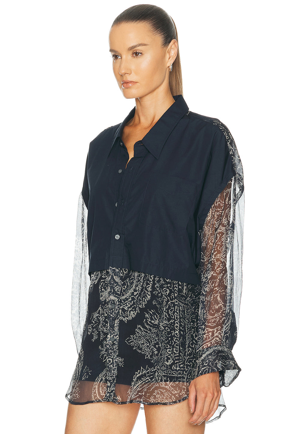 Overlay Drop Neck Shirt