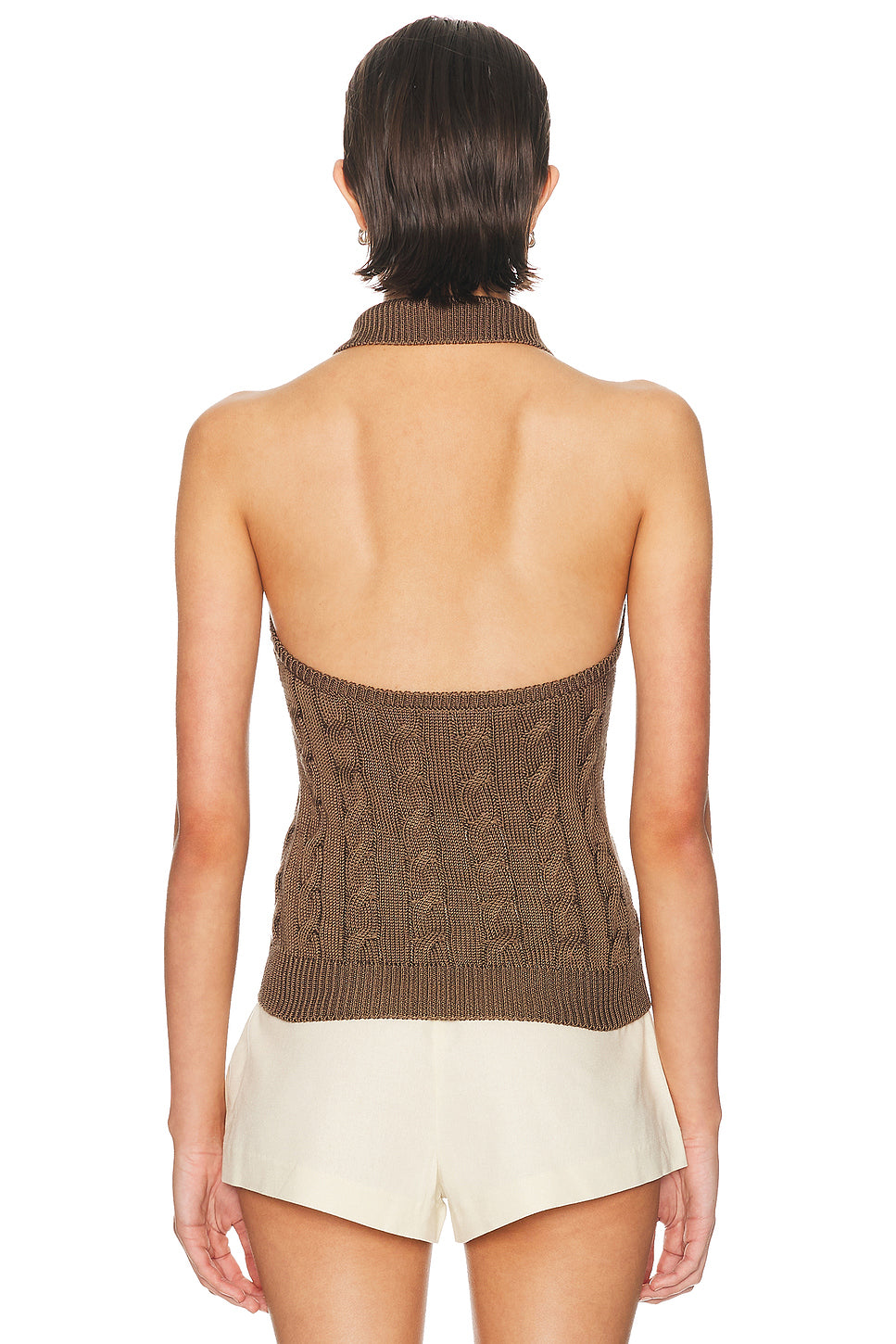 Sleeveless Halter Polo Sweater