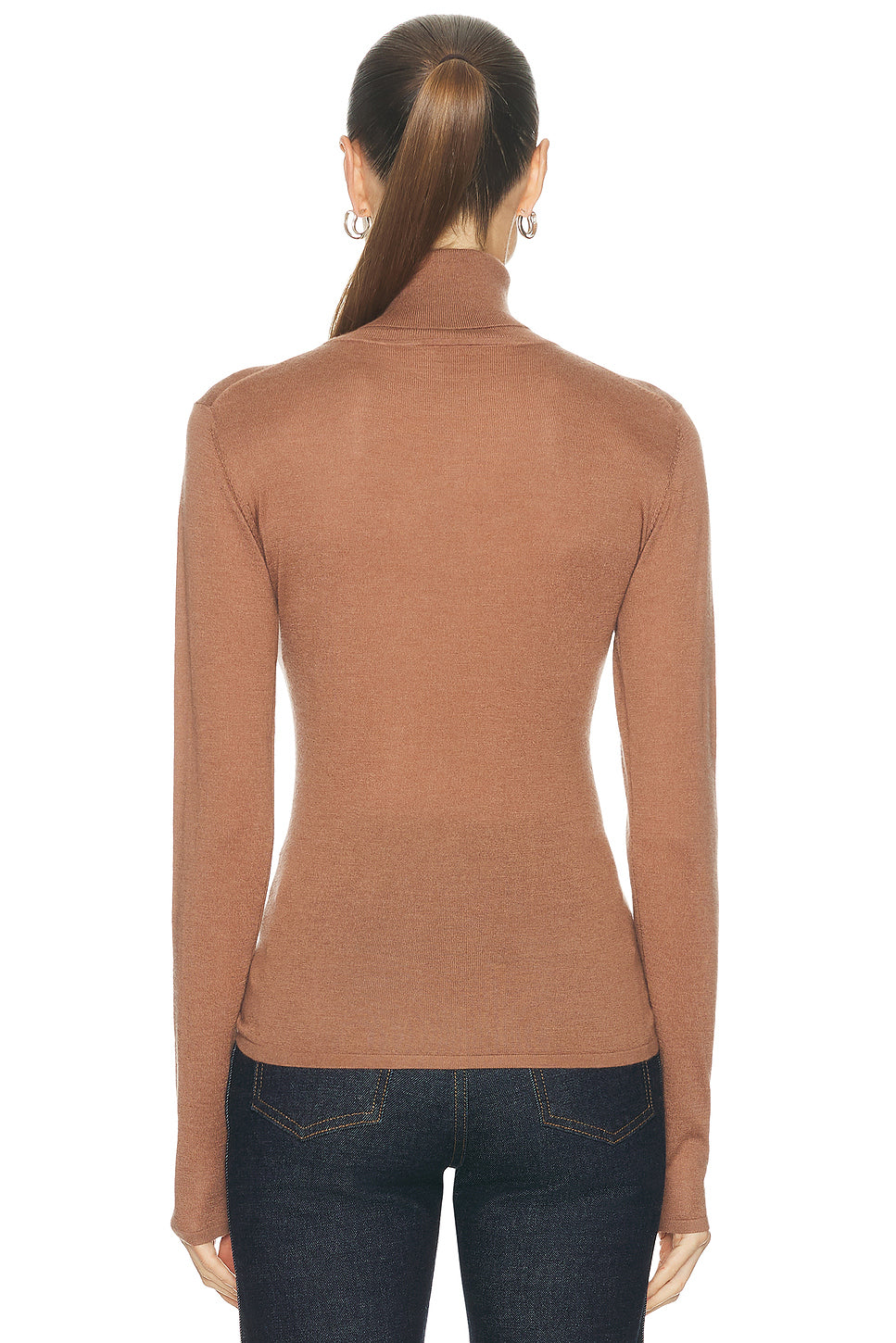 Cashmere Silk Fitted Turtleneck Sweater