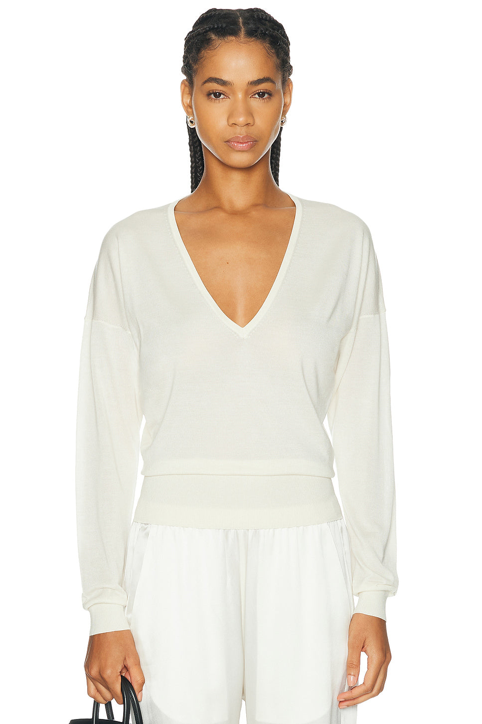 Silk Cashmere V-Neck Sweater