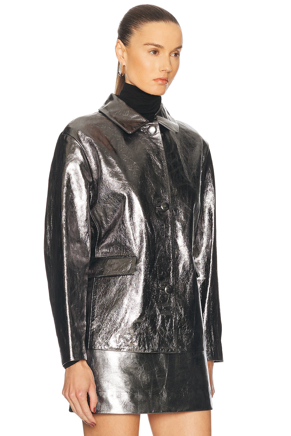 Foil Leather Jacket