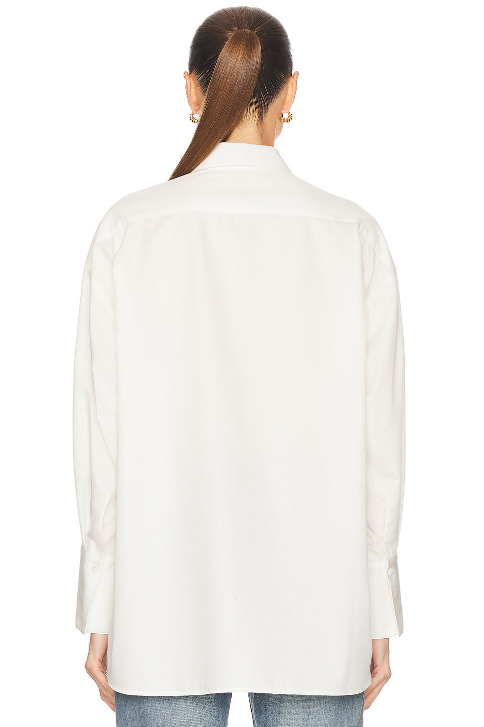 Boxy Long Sleeve Button Up Top