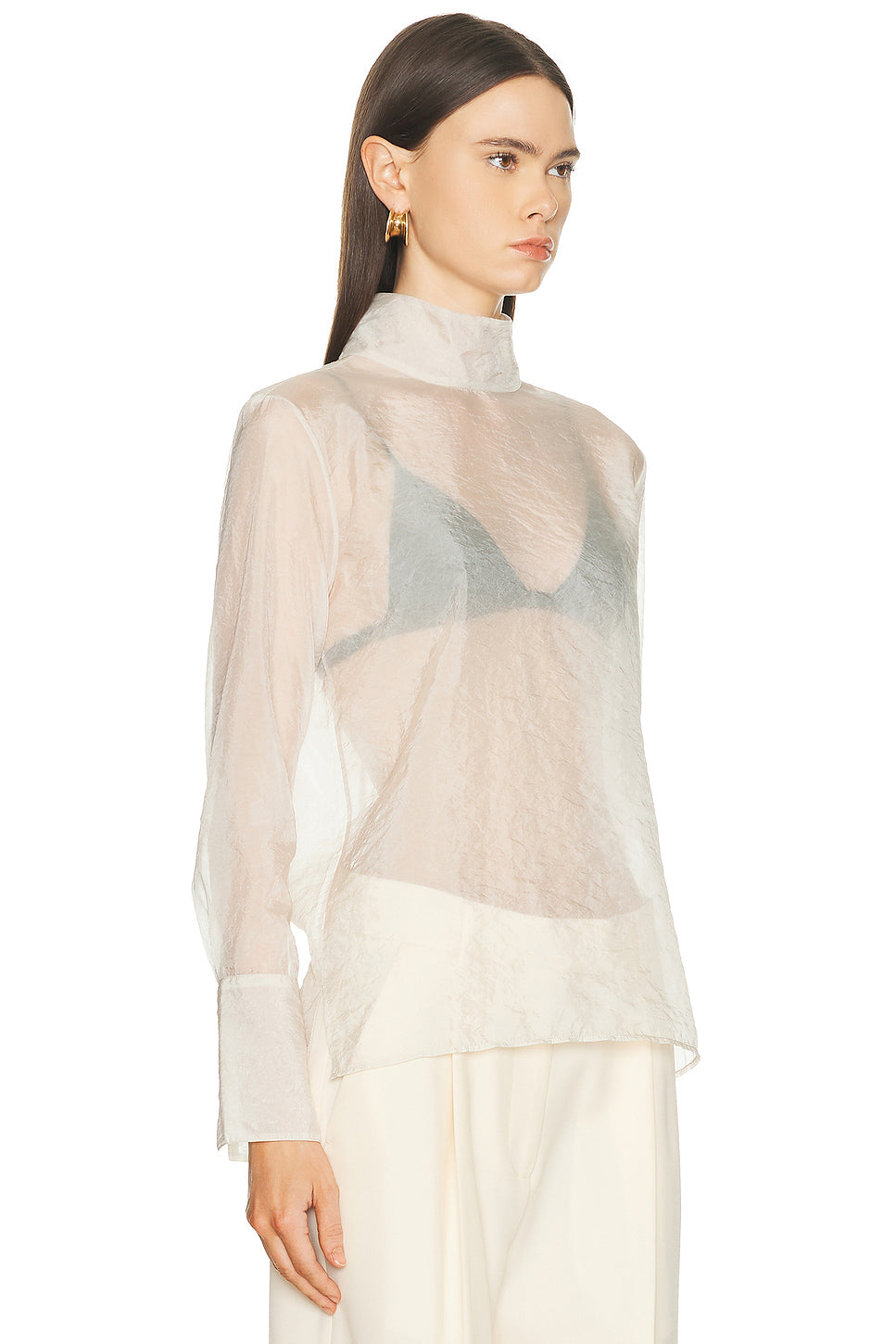 Organza Turtleneck Blouse
