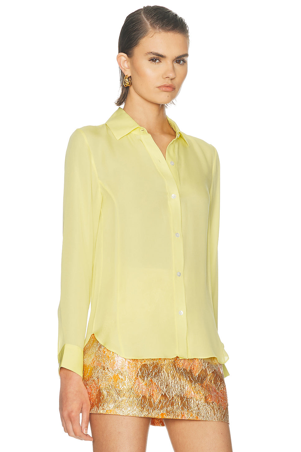 Silk Georgette Button Up Shirt