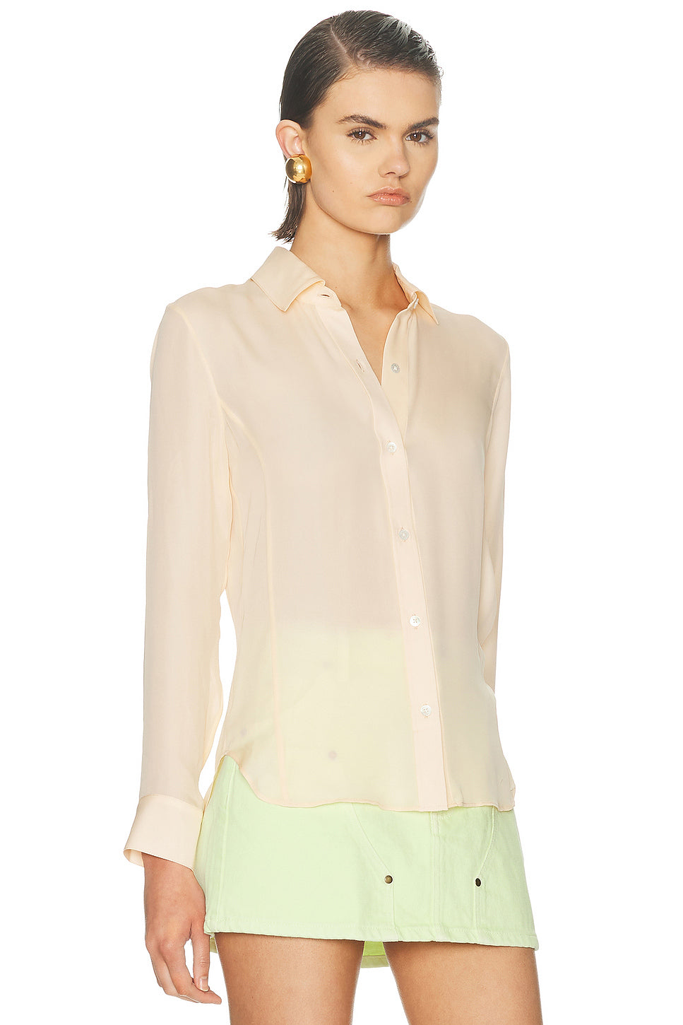 Silk Georgette Button Up Shirt
