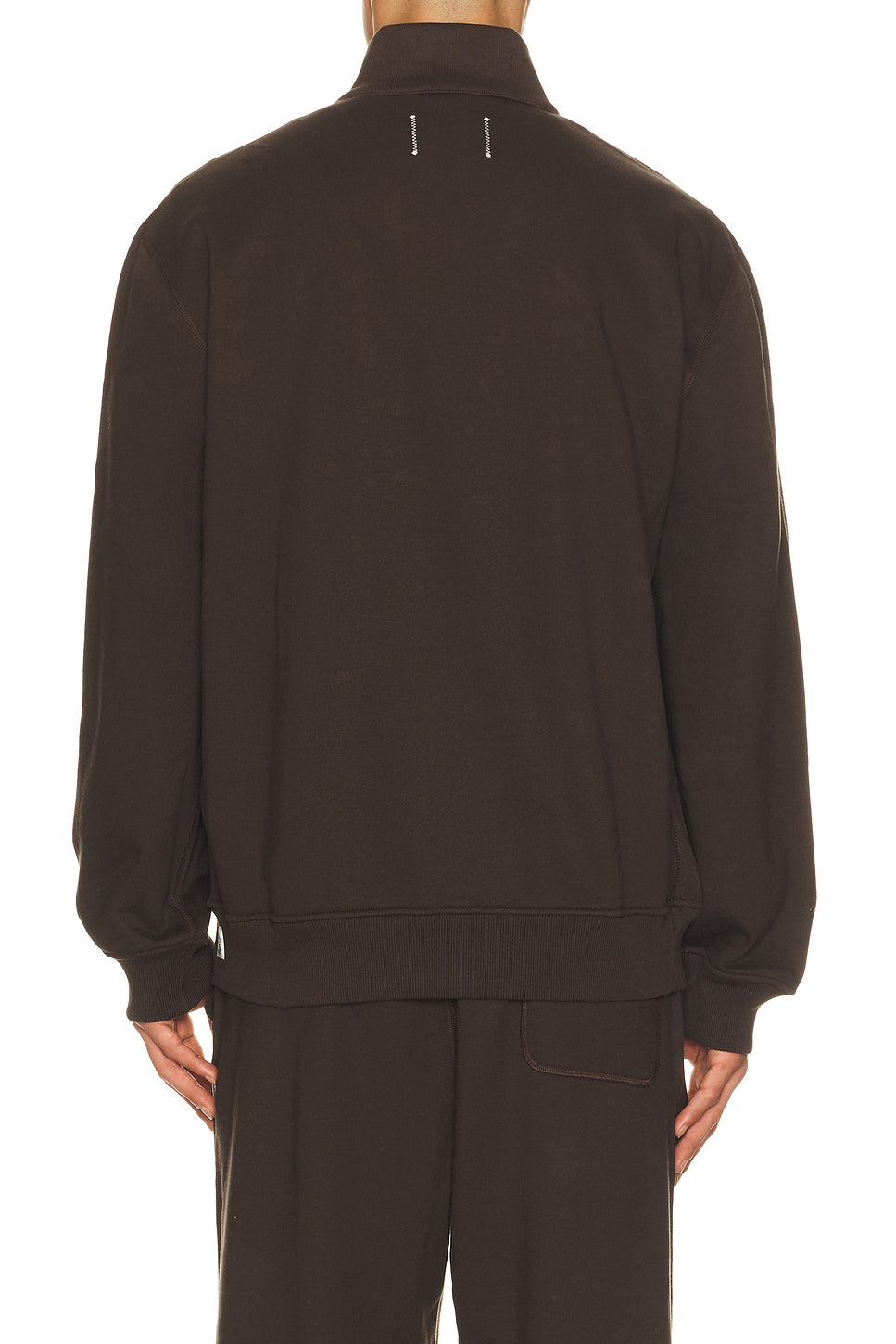 Midweight Terry Standard Button Mockneck
