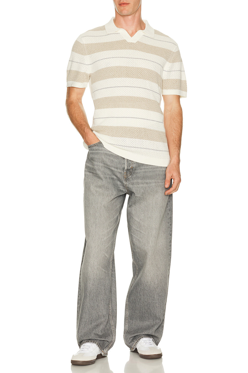 Cotton Linen Stripe Victor Polo