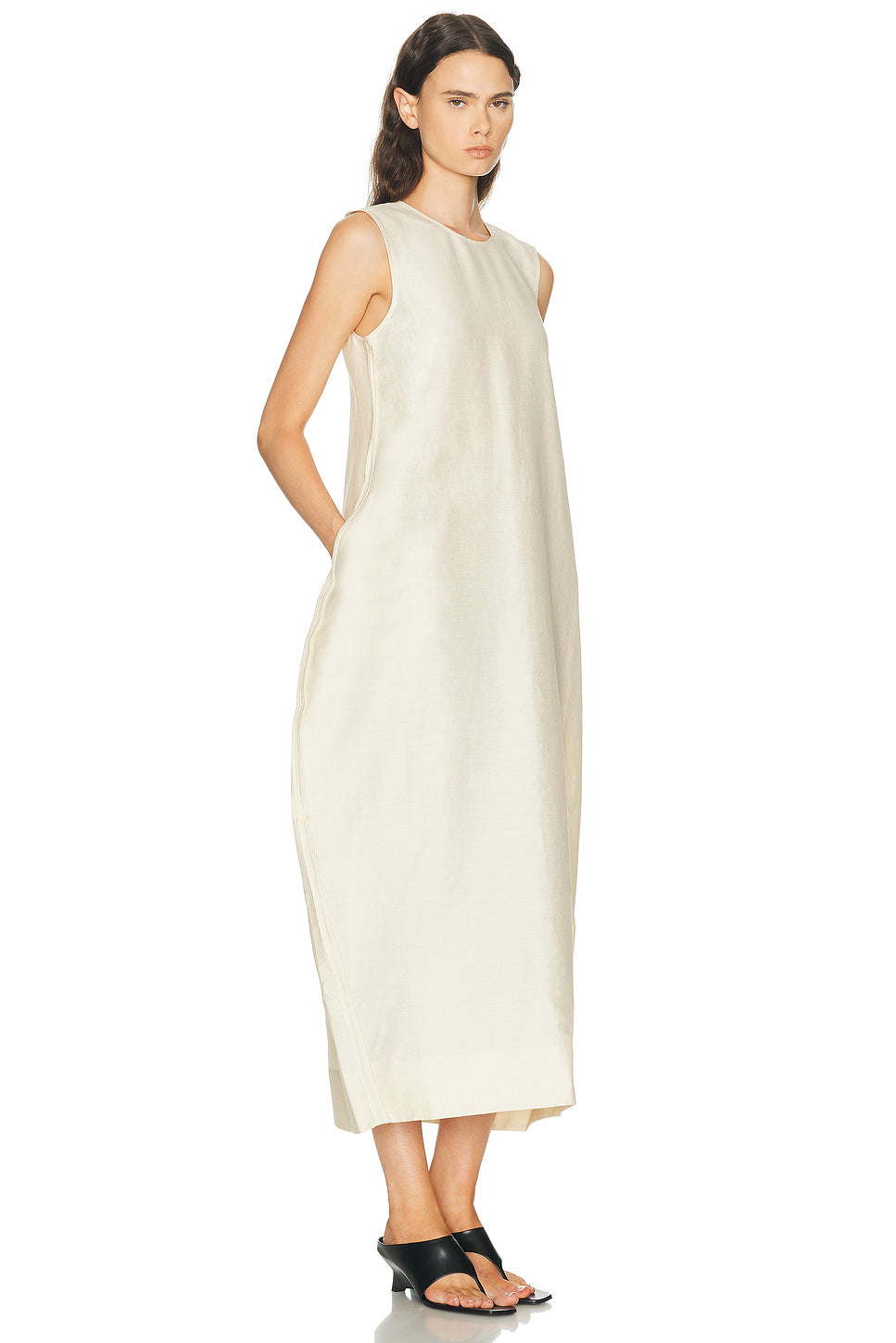 Hourglass Linen Silk Maxi Dress