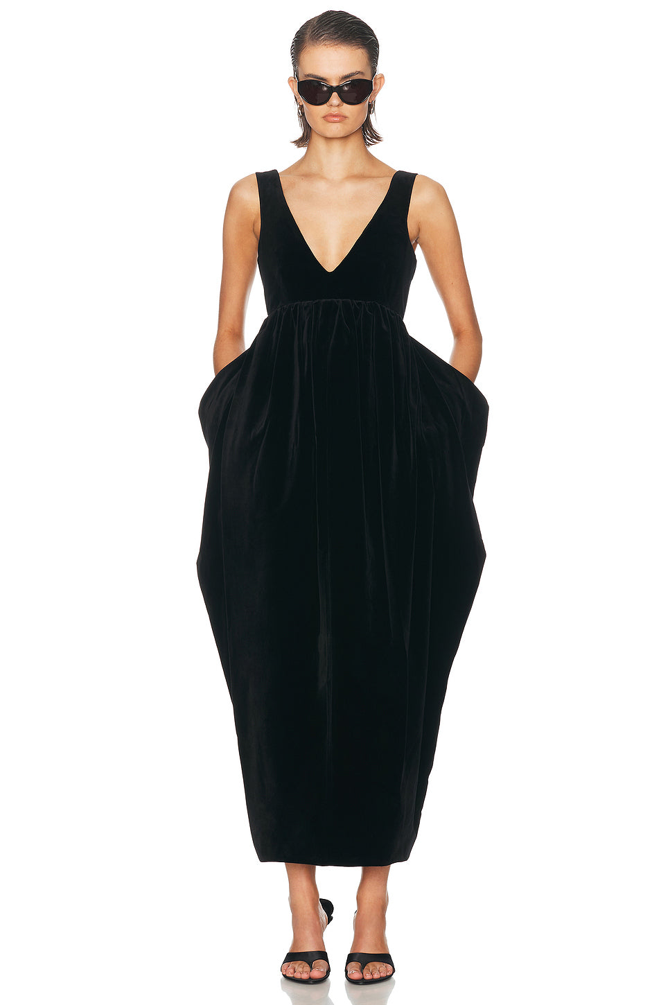 Sculptural Volume Velvet Dress