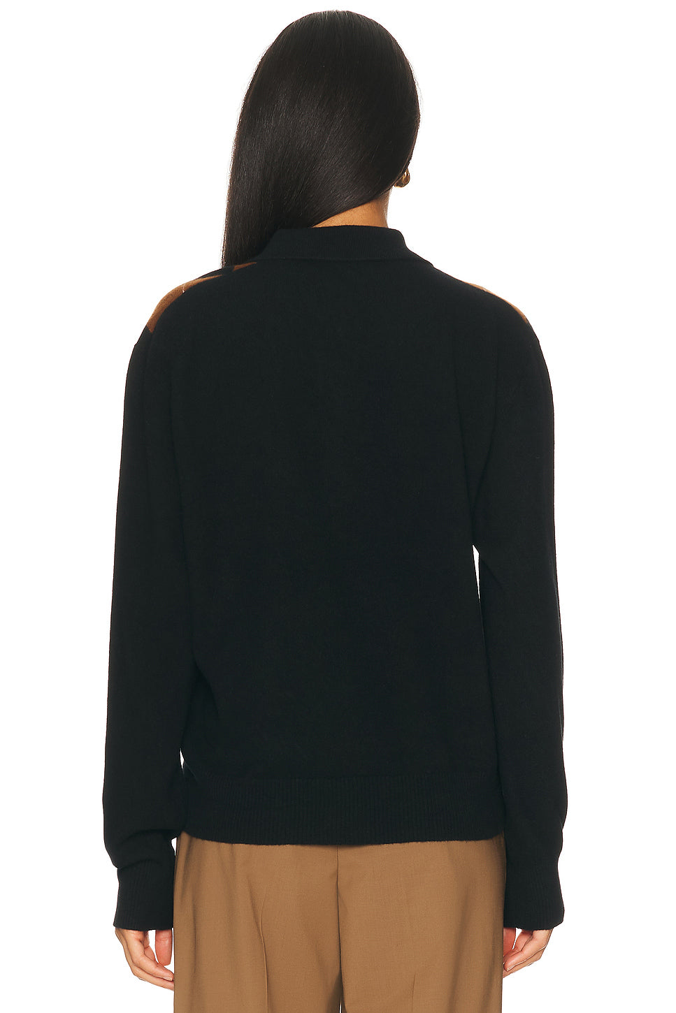 Compact Knitted Check Polo Sweater