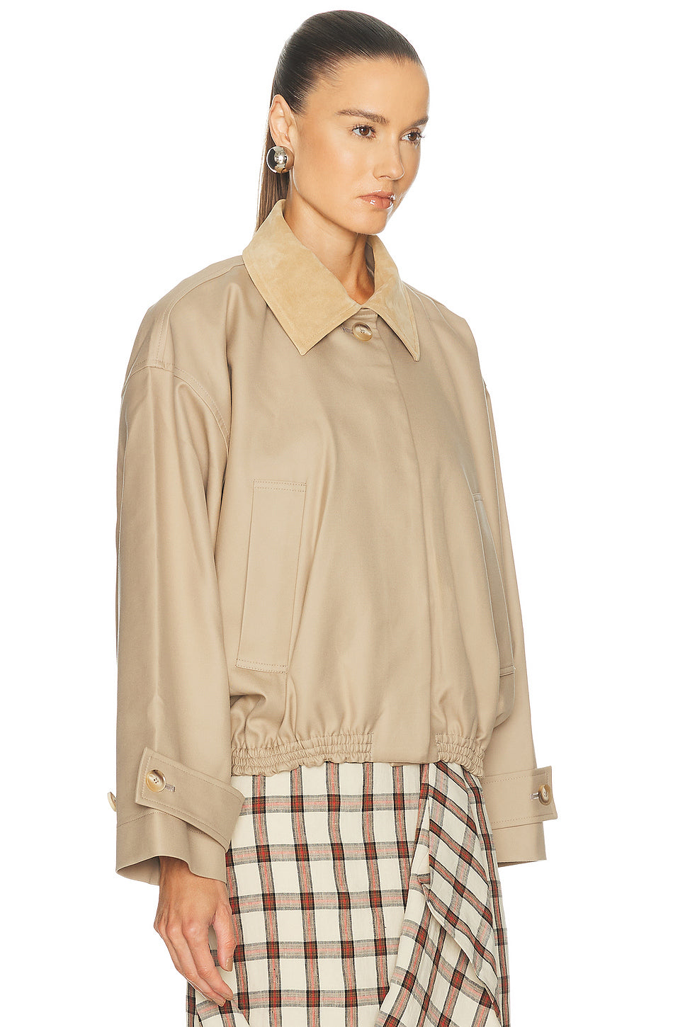 Suede Collar Blouson Jacket