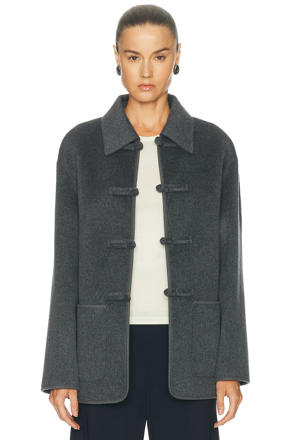 Double Faced Wool Pankou Closure Jacket