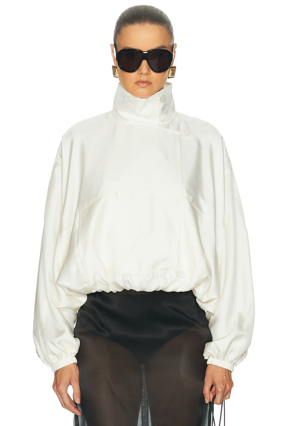 Silk Blouson Anorak Jacket