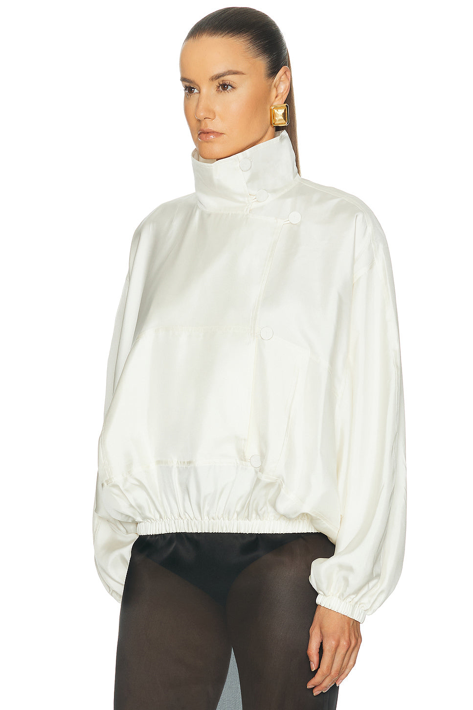 Silk Blouson Anorak Jacket