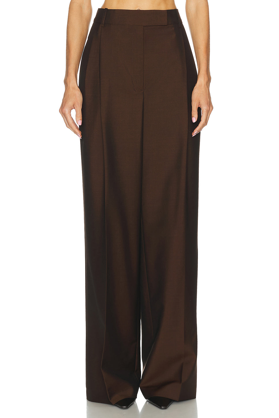 Dual Tone Pique Pleated Trouser
