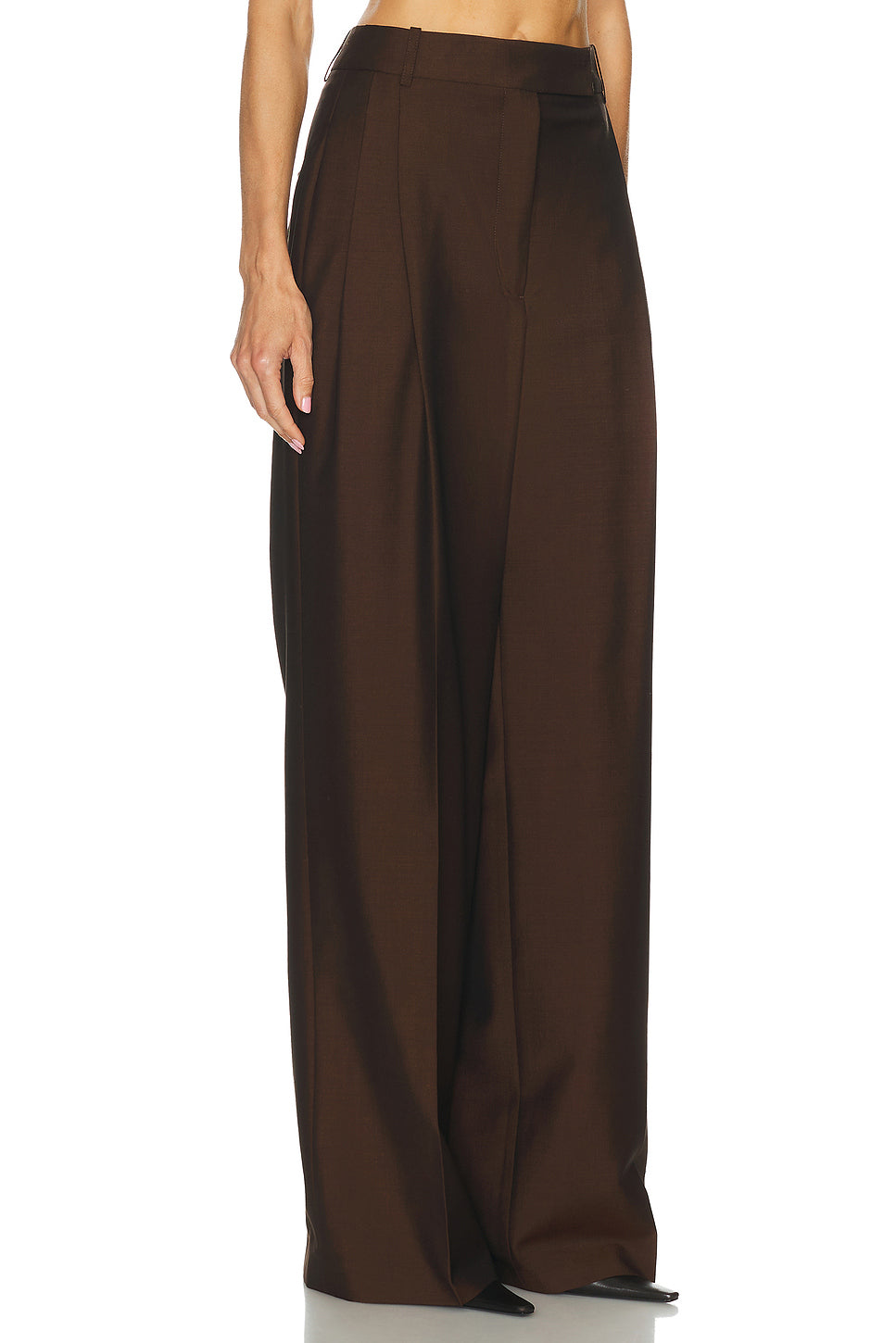 Dual Tone Pique Pleated Trouser