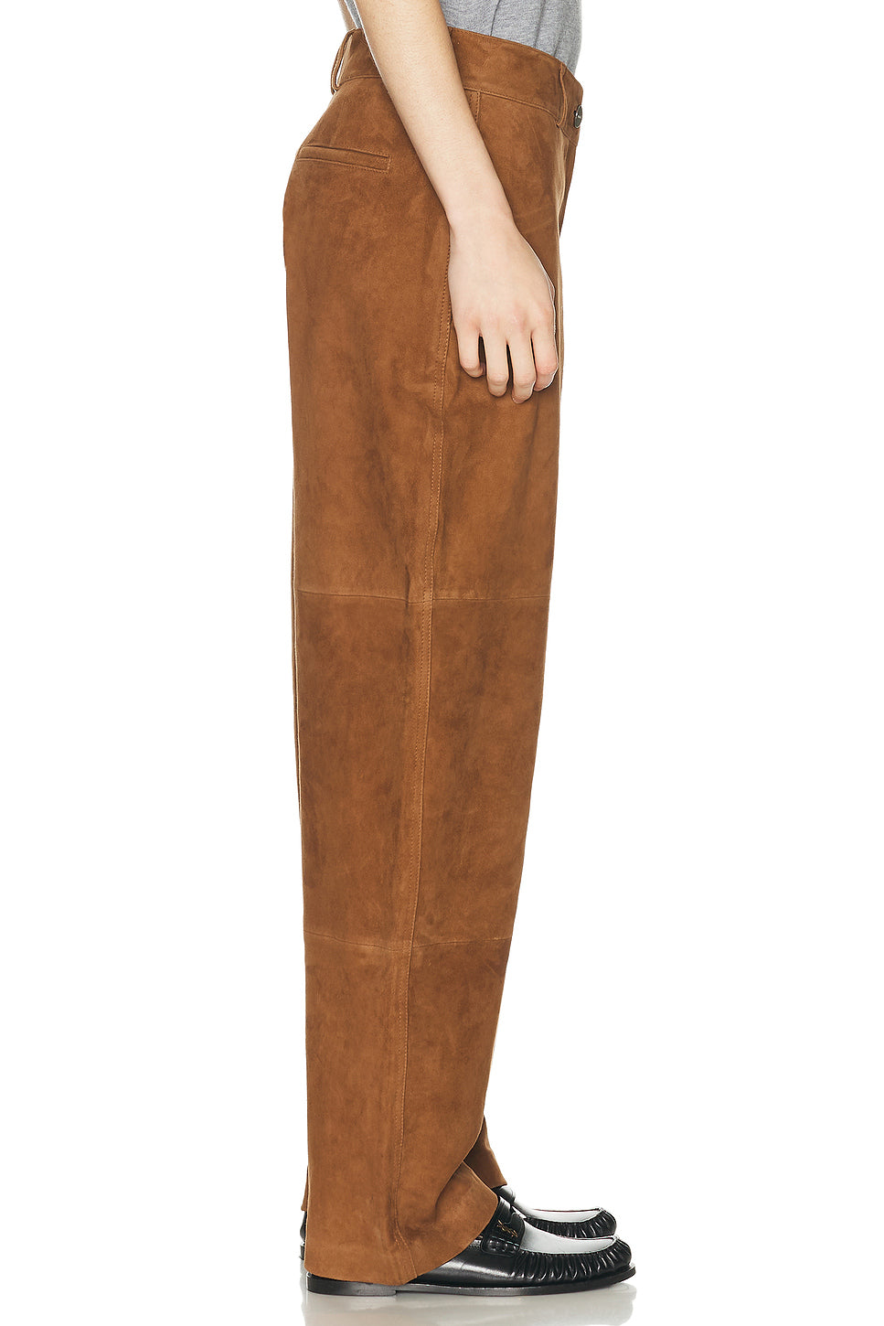 Relaxed Fit Suede Trouser