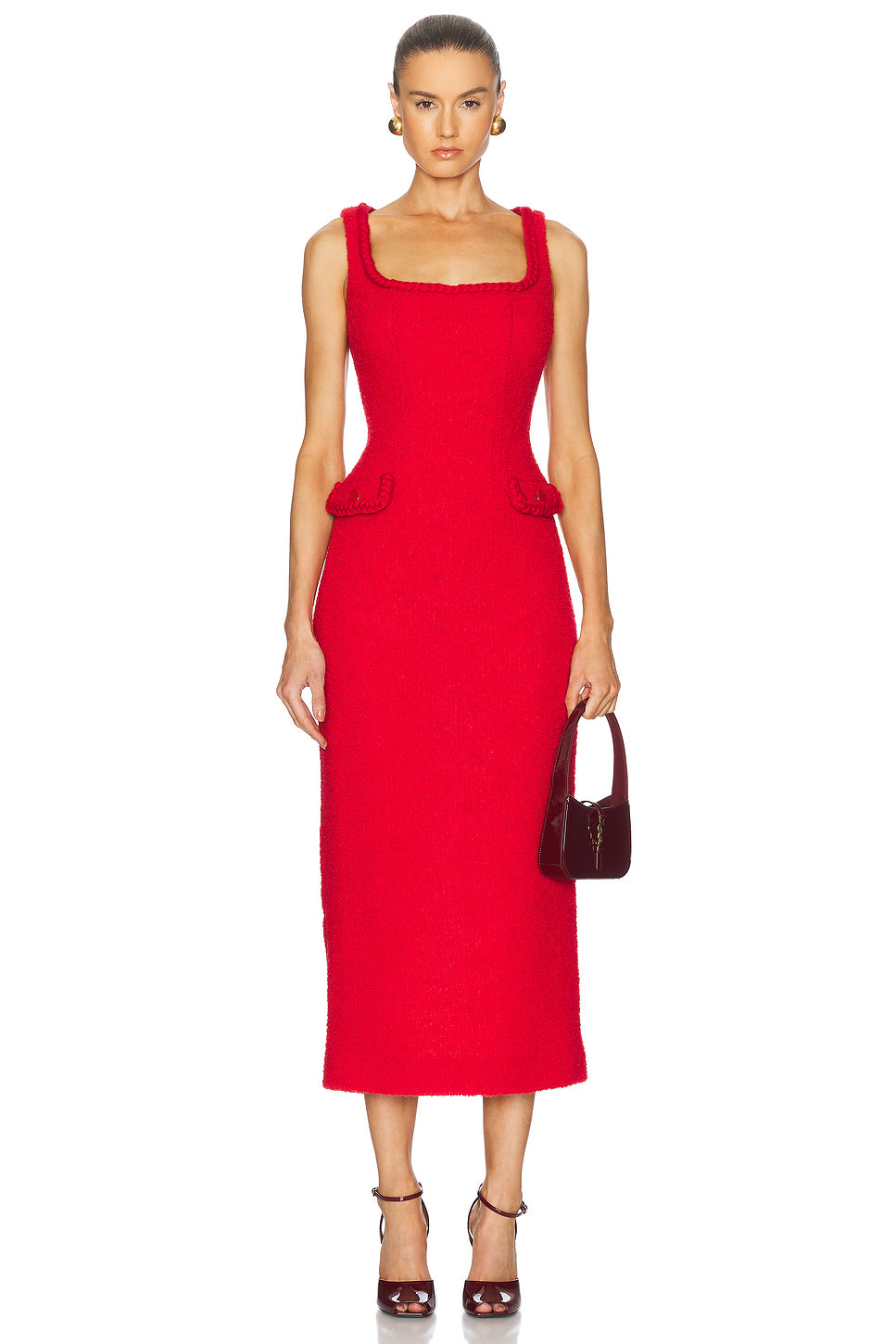 Tweed Sleeveless Long Dress