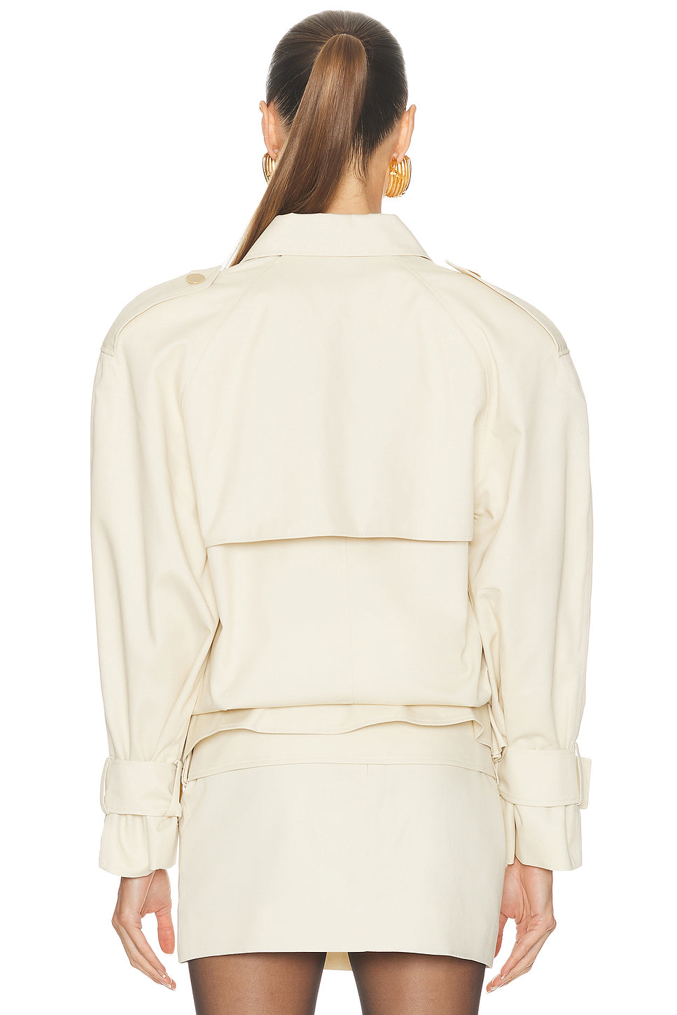 Faux Leather Belted Jacket