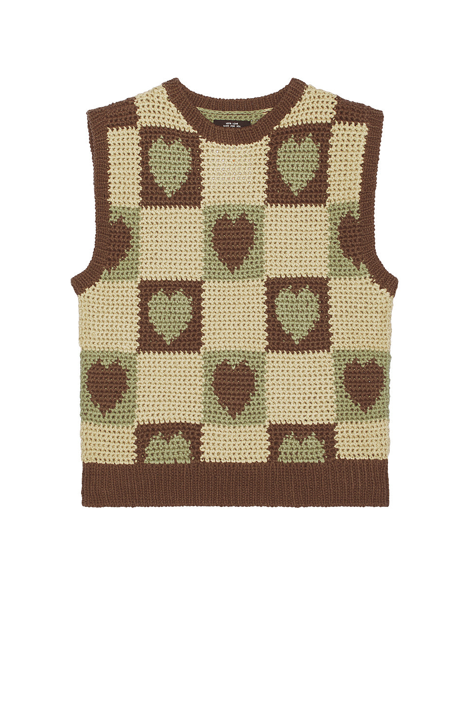Crochet Knit Heart Vest