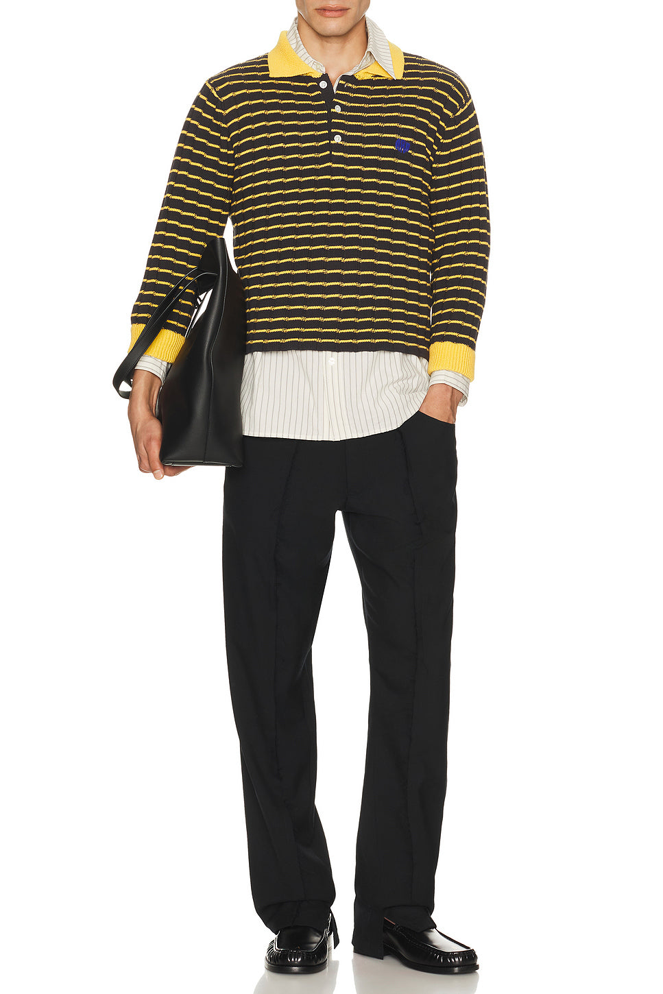 Knitted Cropped Polo Shirt