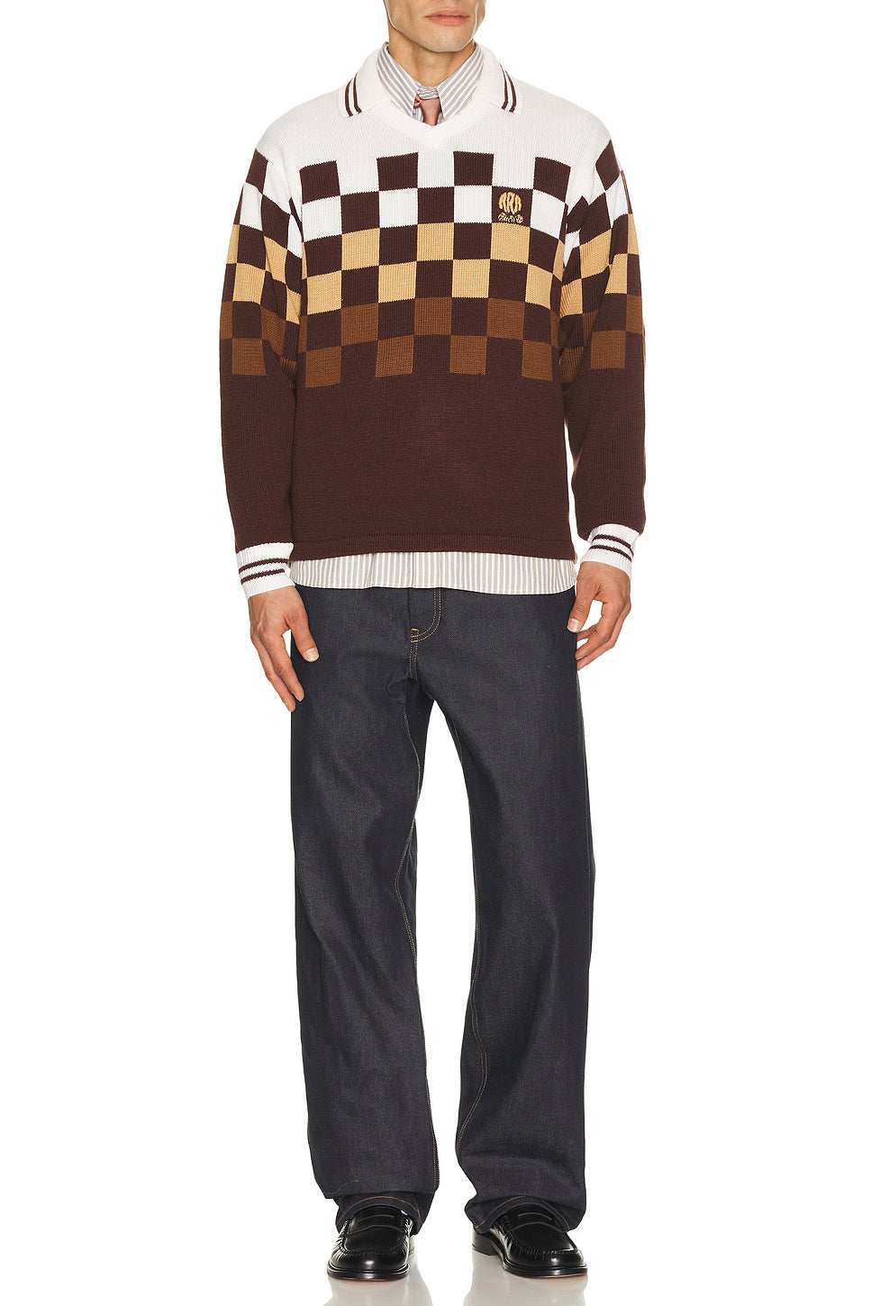 Knitting Checkerd Game Shirt