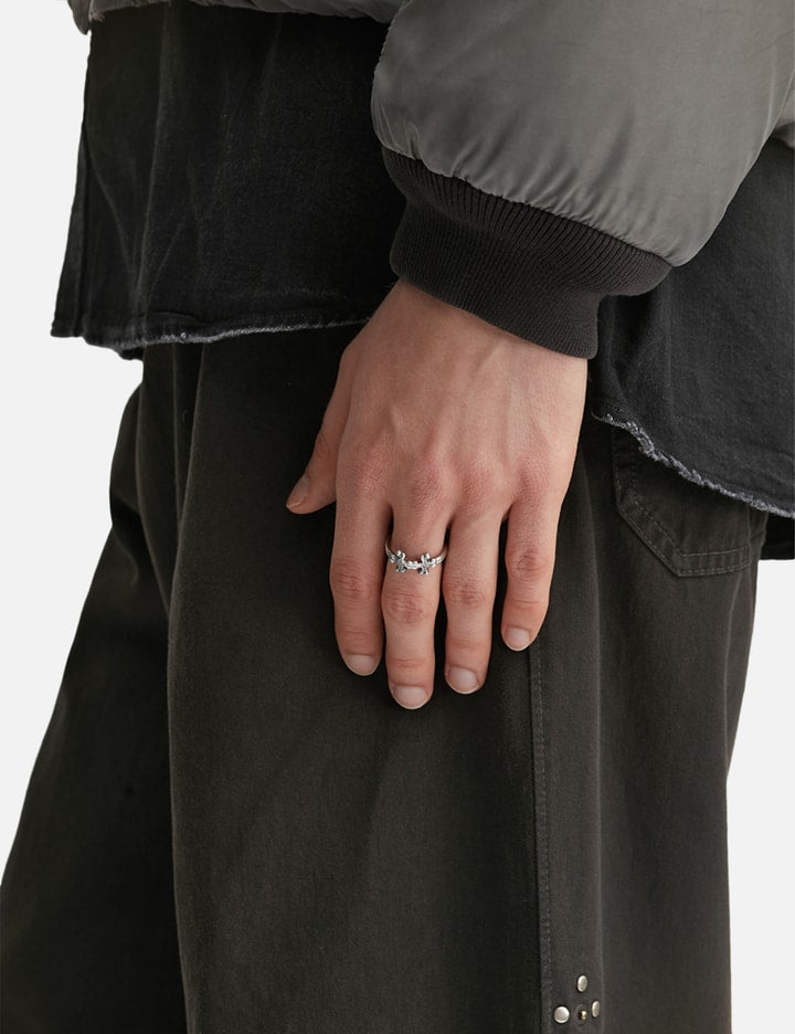 925 Silver Ring 002 - Cross Bone