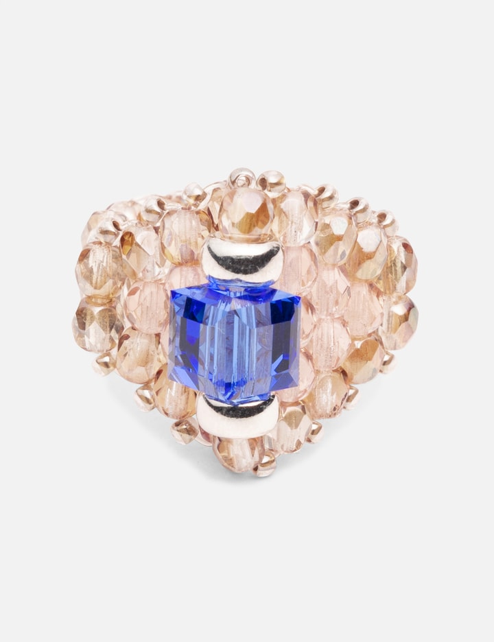 Needles x Tie A Knot Square Crystal Beads Ring