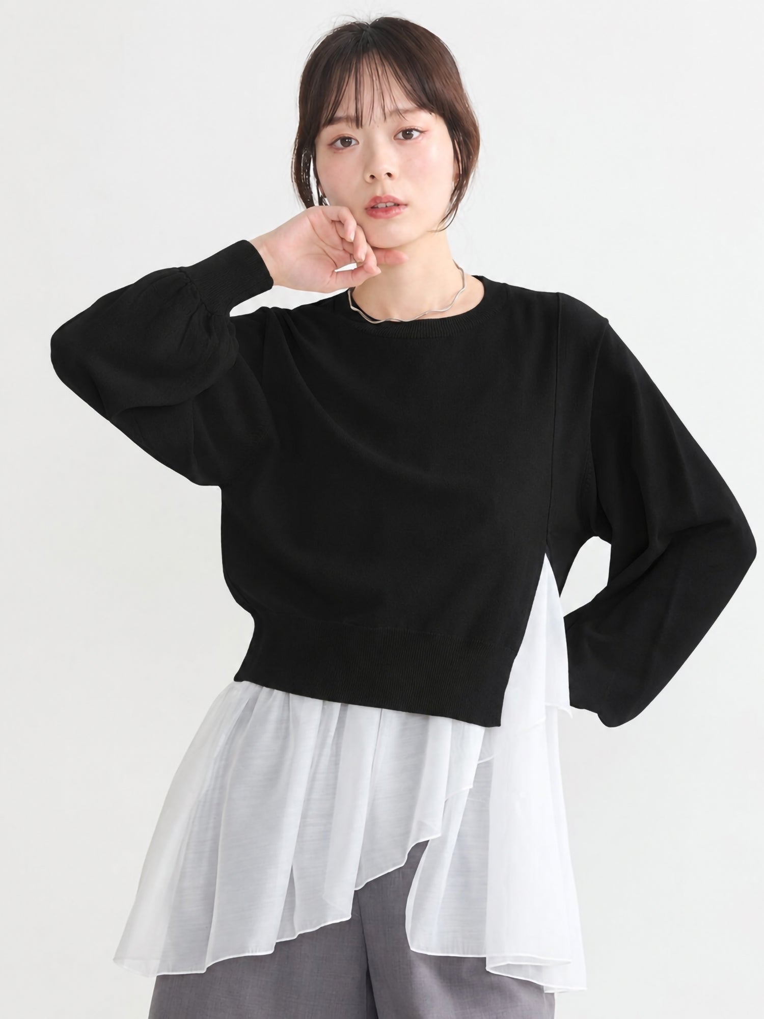 Ryushi Side-Slit Knit Top Set