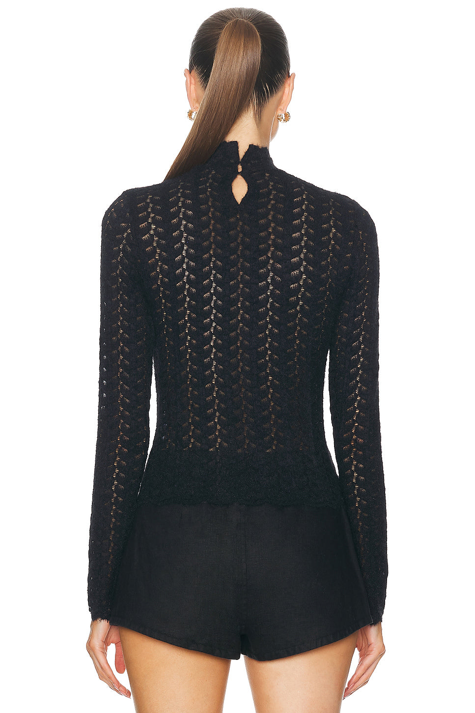 Hailey B Cropped Mock Neck Longsleeve Top