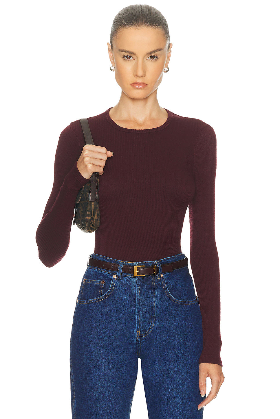 Quincy Long Sleeve Fitted Crewneck Top