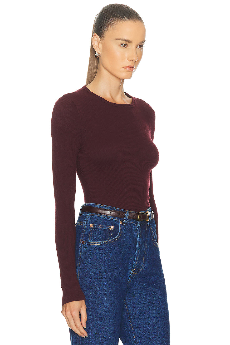 Quincy Long Sleeve Fitted Crewneck Top