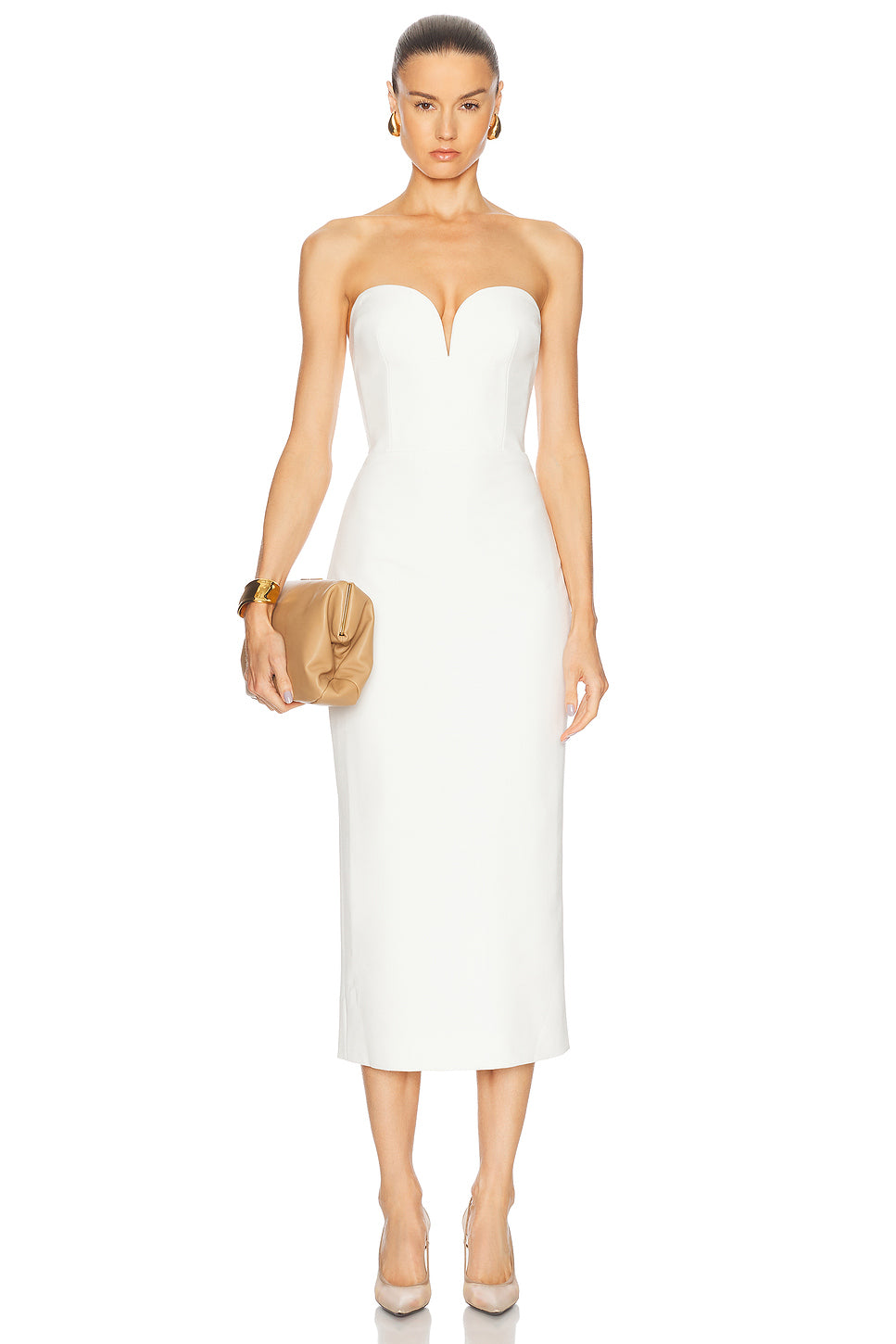 Evening Sweetheart Neckline Midi Dress