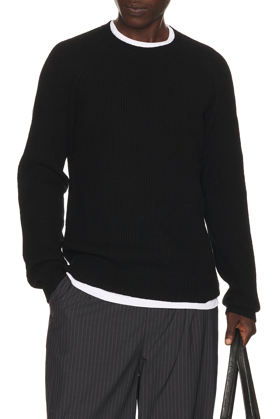 Ribbed Wool Crewneck Sweater