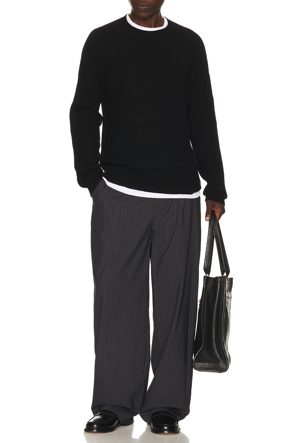 Ribbed Wool Crewneck Sweater