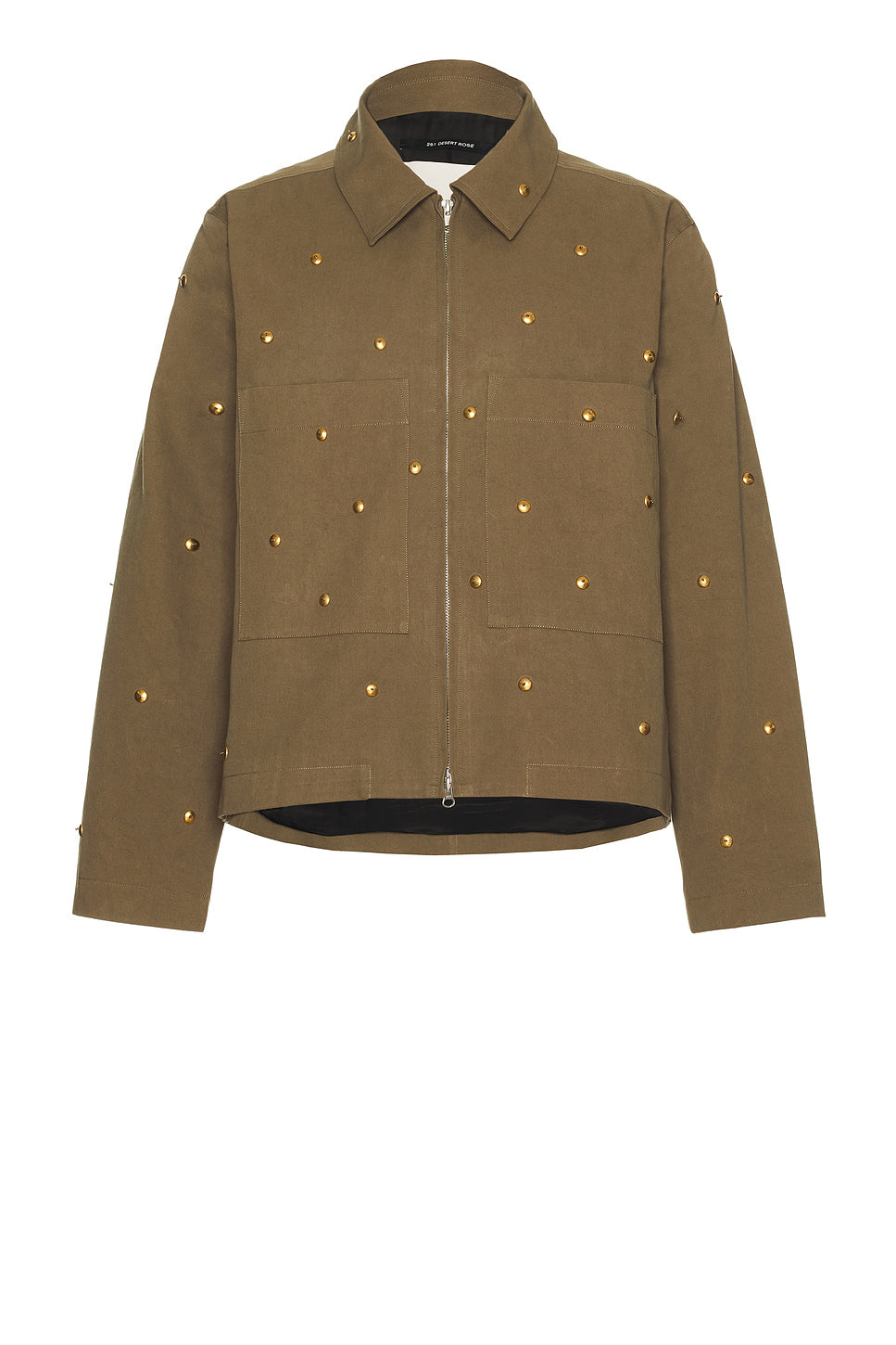 Metal Bead Crop Patch Pocket Jacket