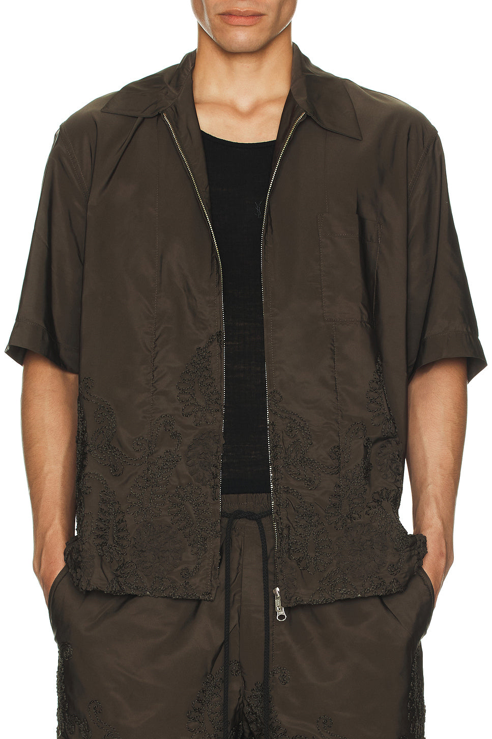Zip Up Box Shirt