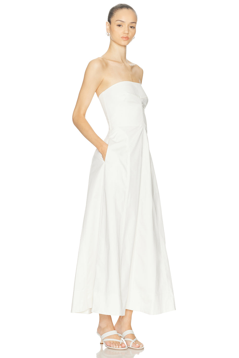 Sculpted Cotton Strapless Dress