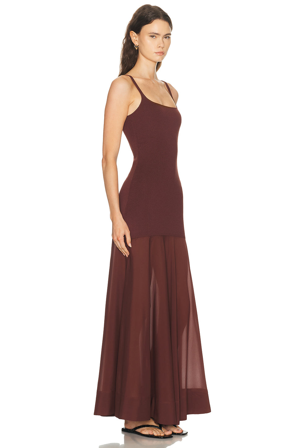 Sheer Silk Circle Hem Dress