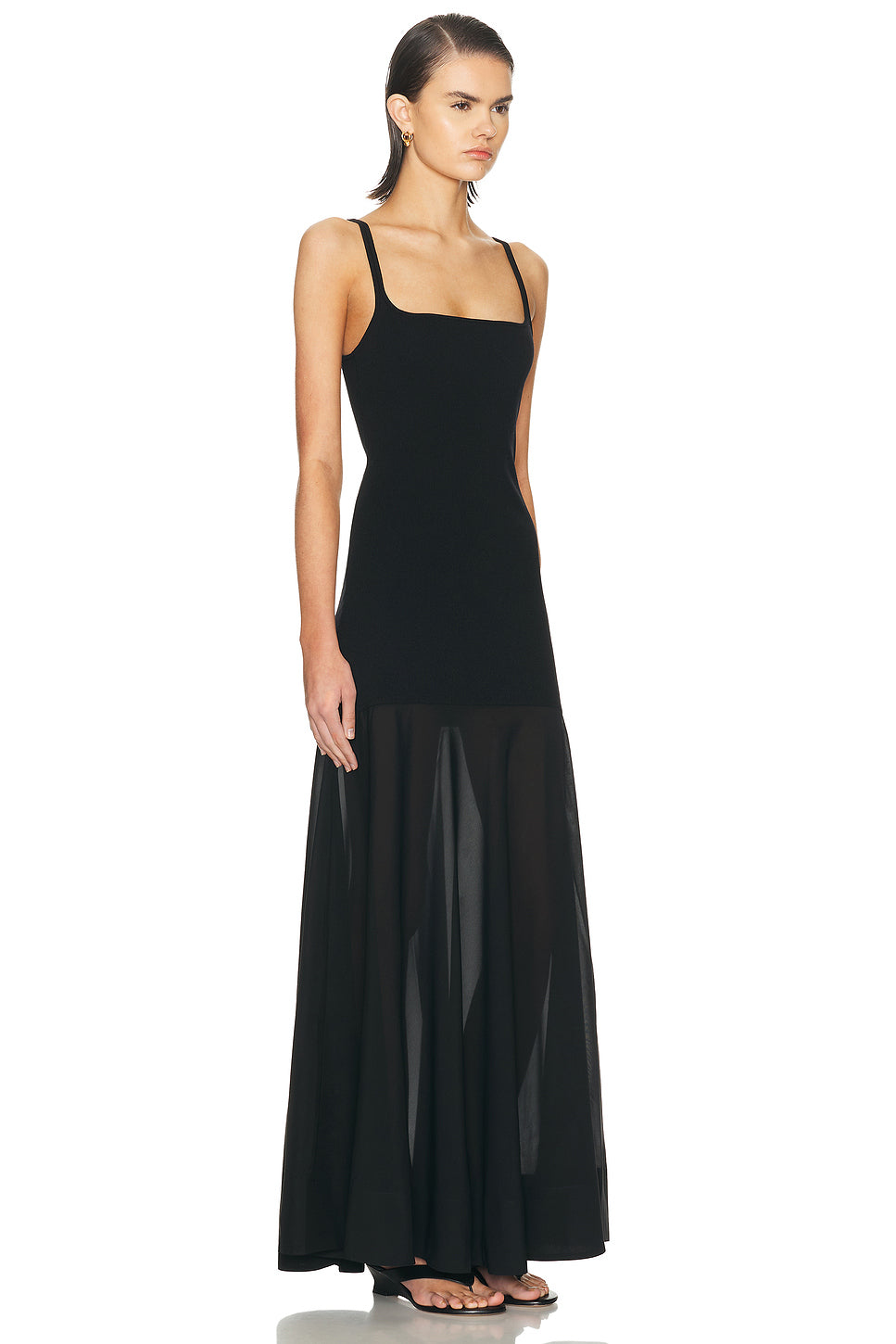 Sheer Silk Circle Hem Dress