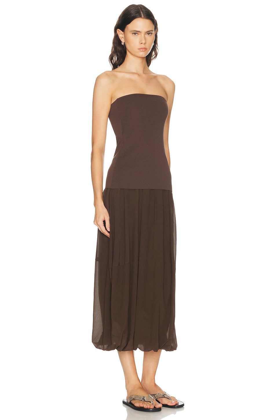 Strapless Balloon Hem Dress