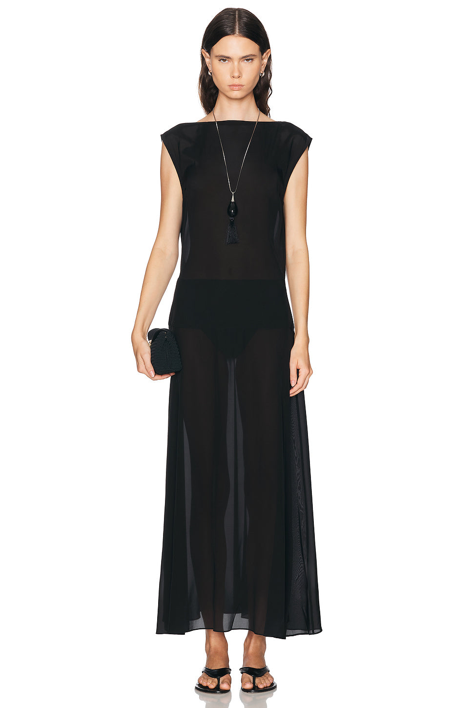 Stretch Silk Bateau Dress