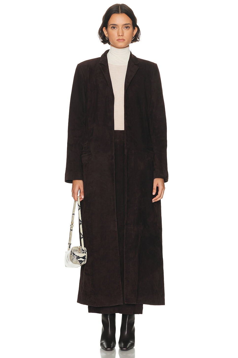 Suede Tailored Coat