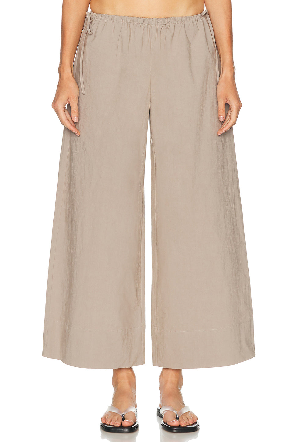 Technical Cotton Cropped Drawstring Pant