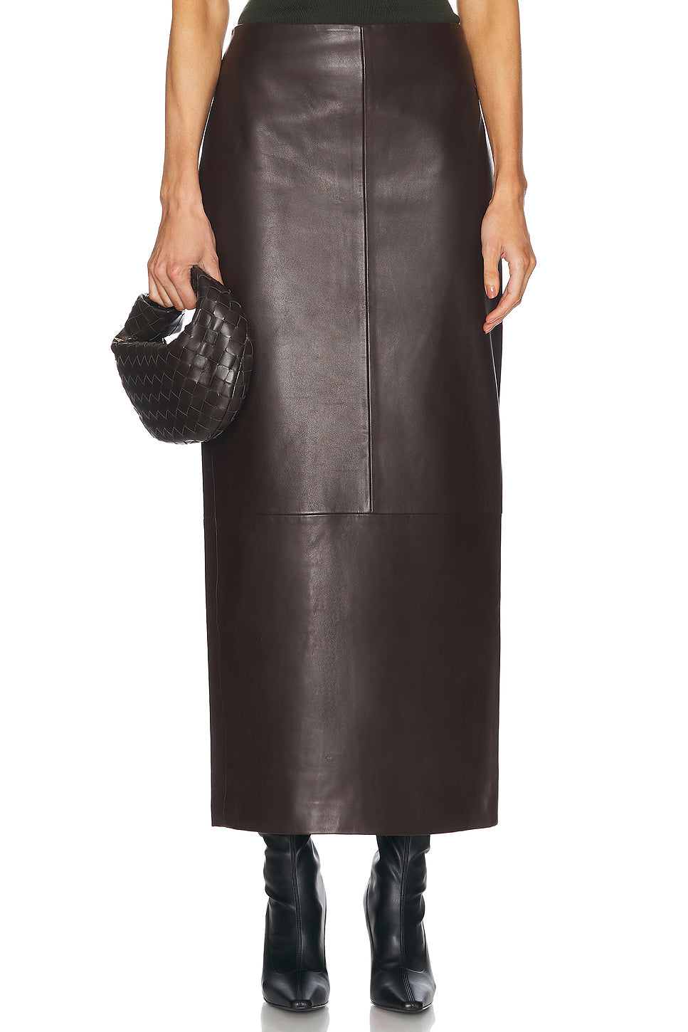 Leather Column Skirt