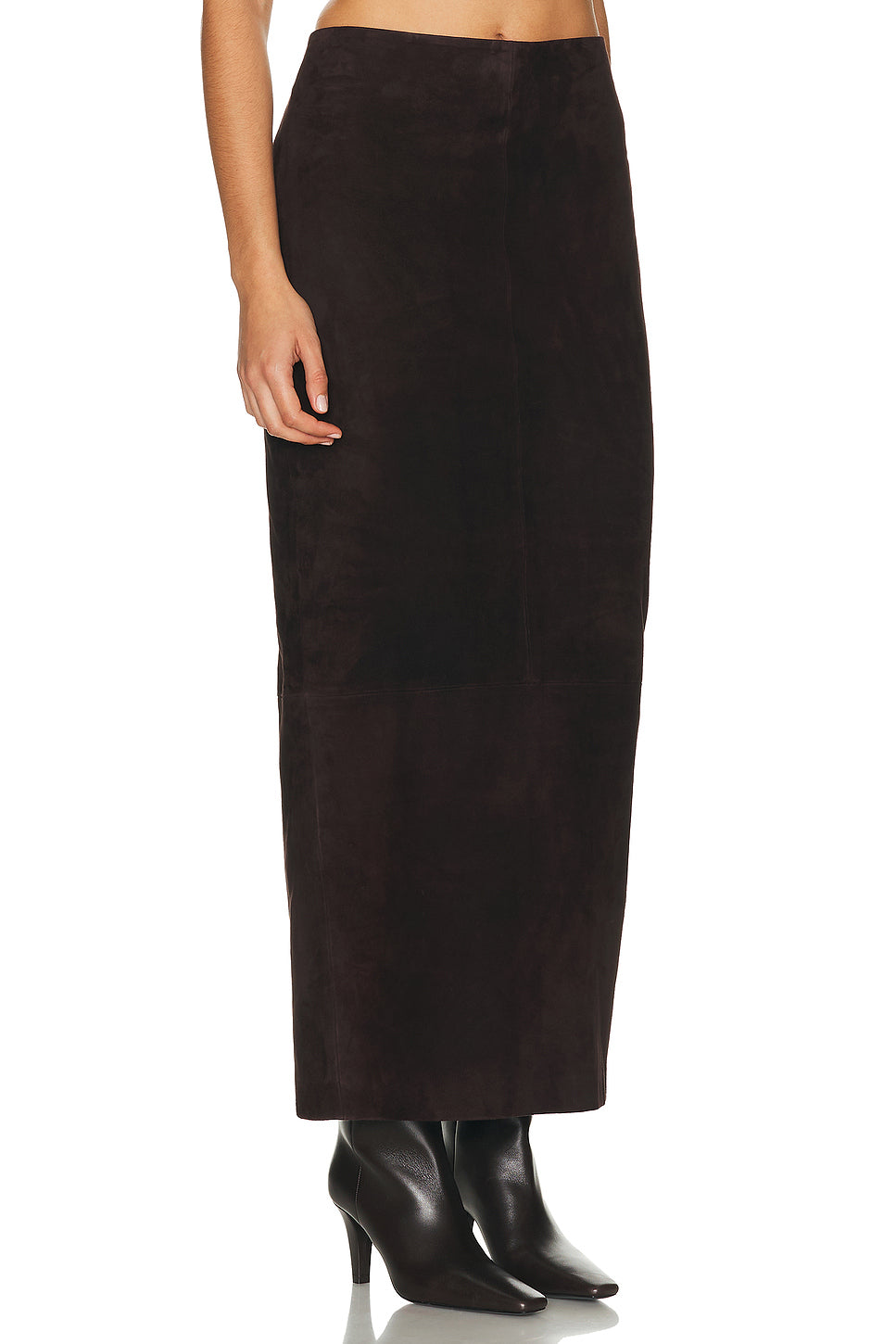 Suede Column Skirt